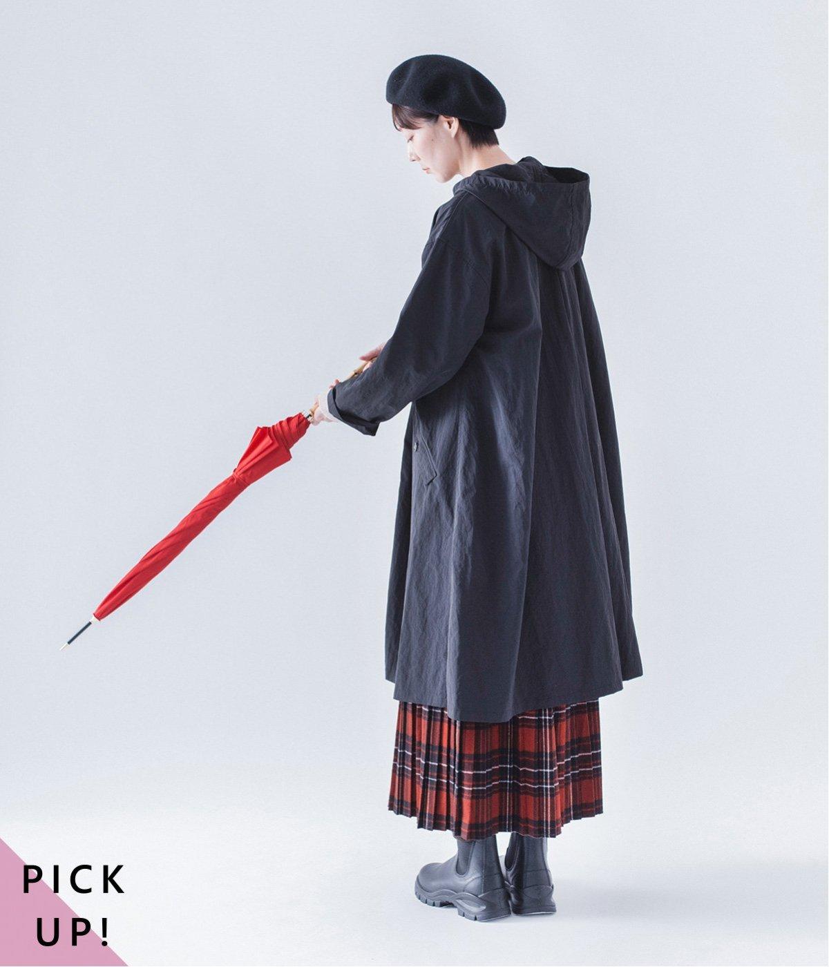 撥水フーテッドコート(ブラック-F)