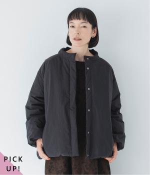 ふんわり軽量 ちび襟ダウンジャケット(ブラック-F)