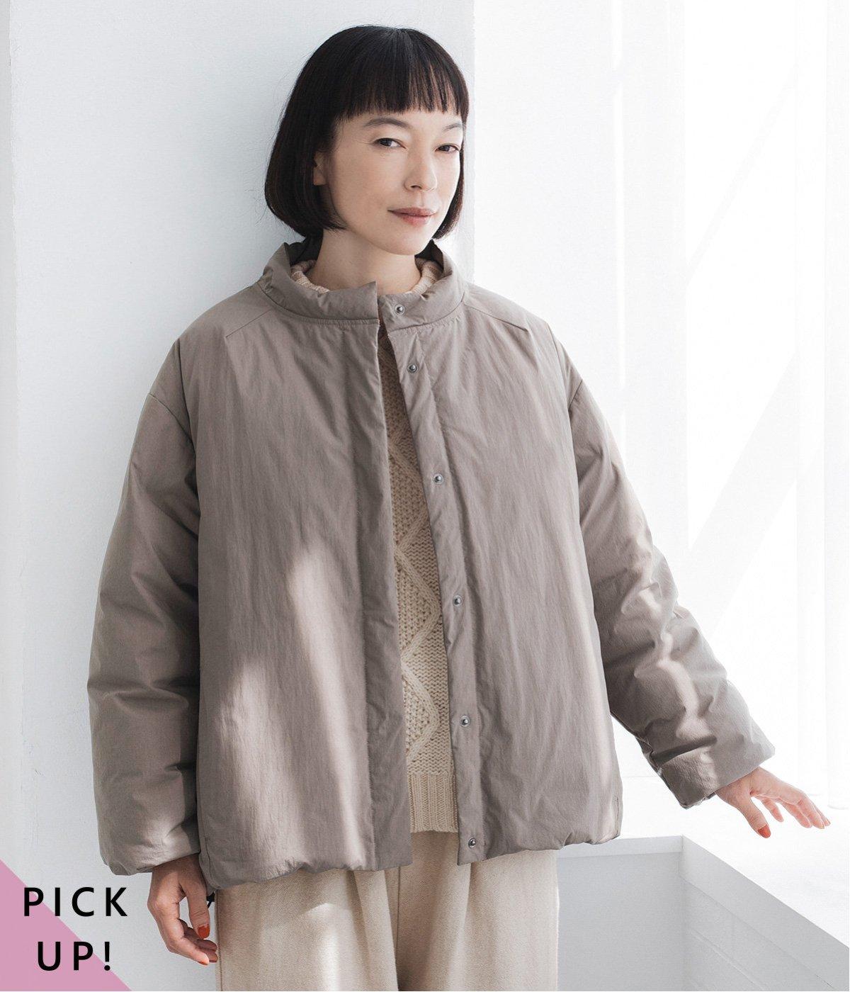 ふんわり軽量 ちび襟ダウンジャケット(モカ-F)