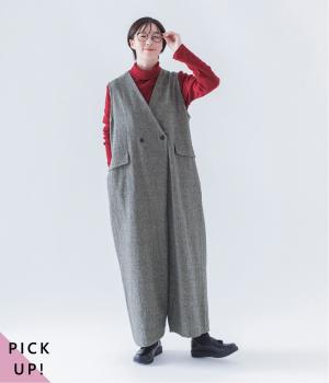 起毛ツイルサロペット(グレー-L)