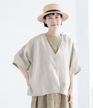 リネンドルマンジャケット(ナチュラル-F)