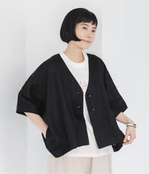 リネンドルマンジャケット(ブラック-F)