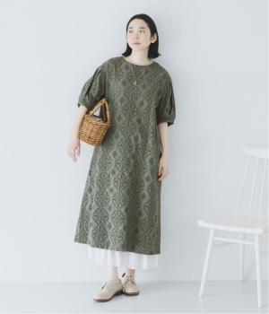 カットワークレースワンピース(カーキ-F)