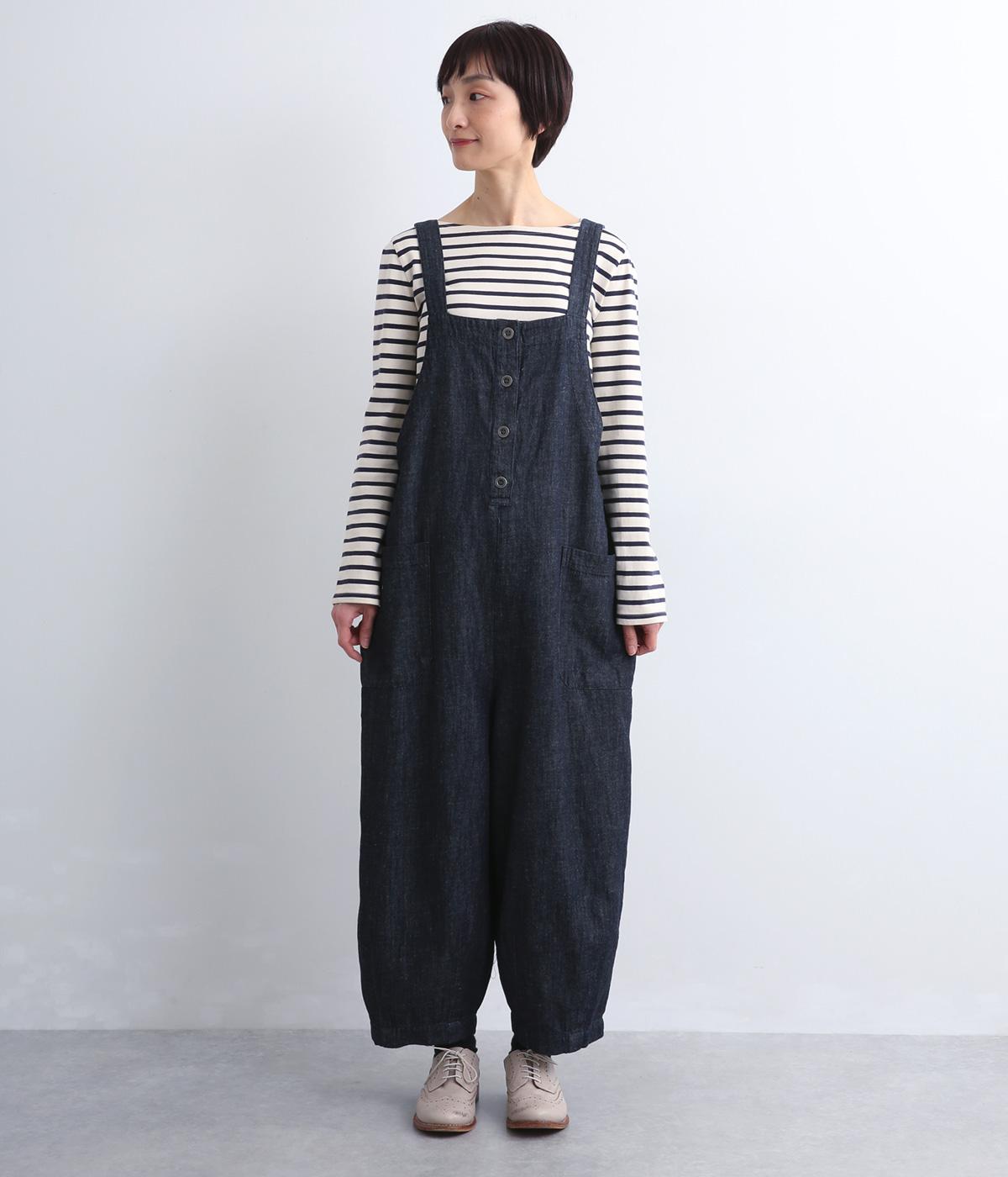 コットンリネンサロペット(ネイビー-F)