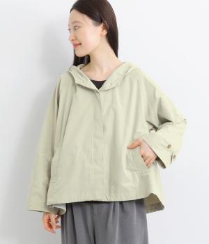 TCピーチフード付きフレアショートコート