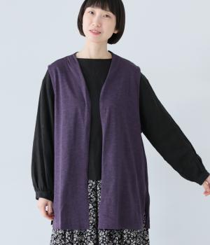 アクリルウール天竺ジレ(パープル-F)