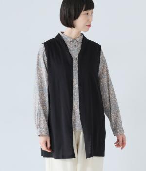 アクリルウール天竺ジレ(ブラック-F)