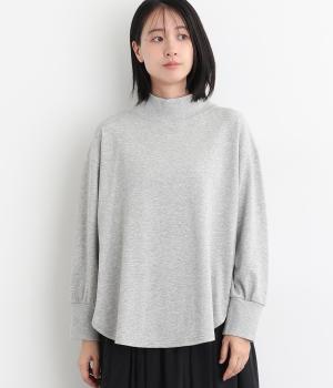 ミニ裏毛襟裾リブ長袖ハイネックプルオーバー(トップグレー-ONESIZE)