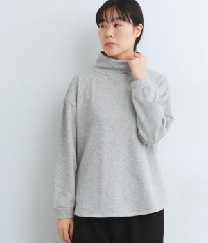 コットンミニ裏毛タートルプルオーバー(杢グレー-F)