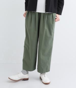馬布製品洗いタックテーパードパンツ
