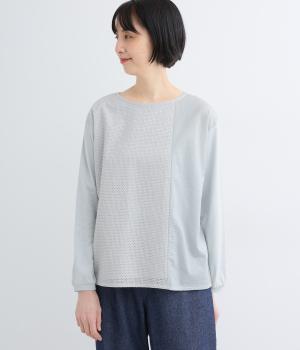 コットンローン×レースコンビTシャツ