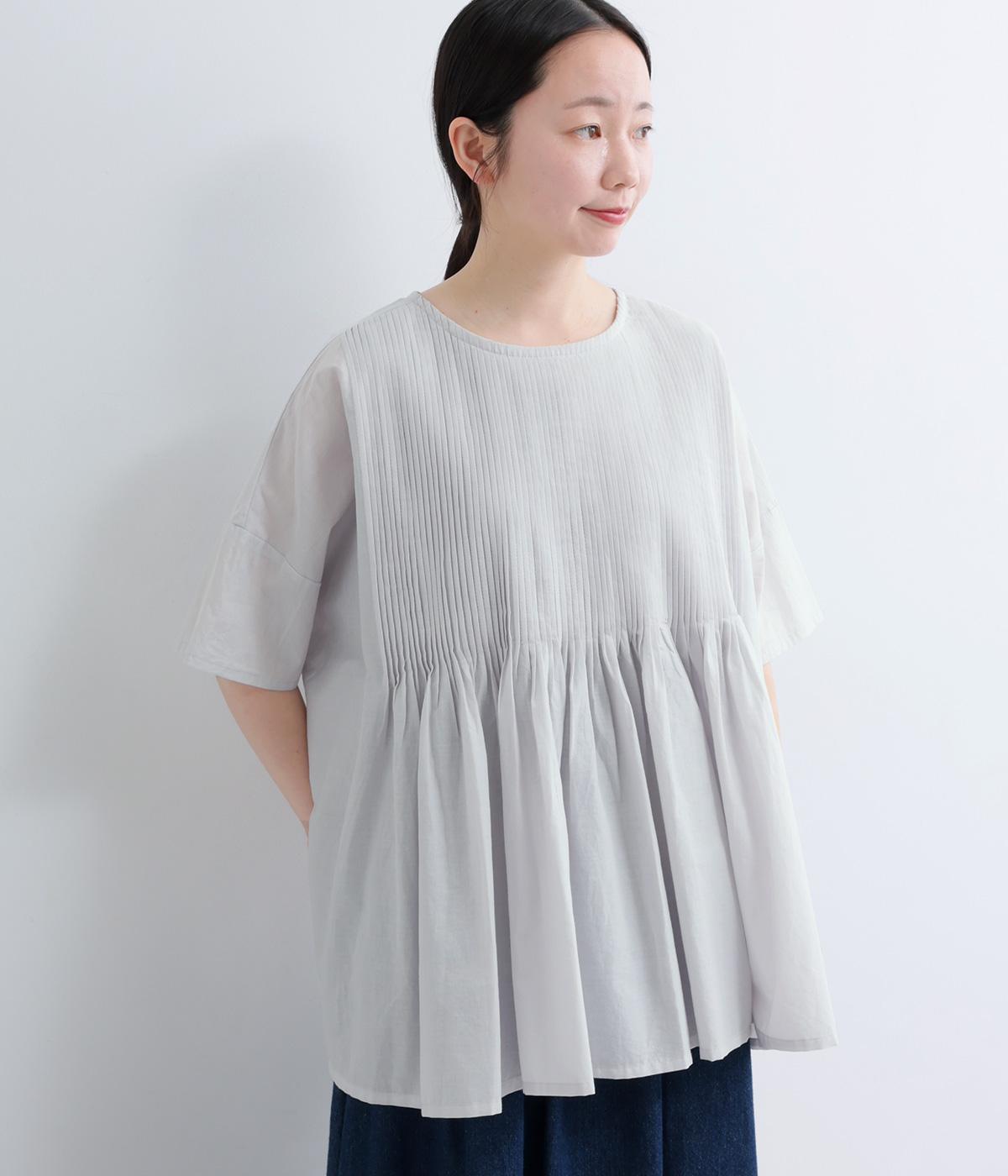 ソフトローン　ピンタックプルオーバー(ライトグレー-F)