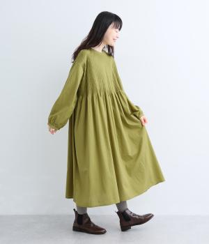 ソフトローンピンタック2wayワンピース（モスイエロー・F）