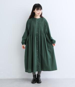 ソフトローンピンタック2wayワンピース（グリーン・F）