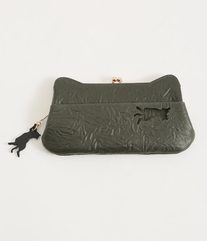 がま口 ロングウォレット(チャコール-ONESIZE)