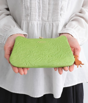 がま口 ロングウォレット(リーフ-ONESIZE)