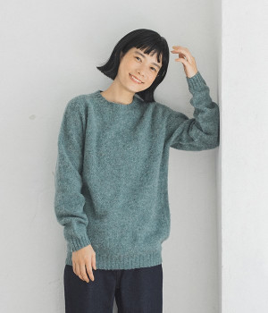 ウールクルーネックニットプルオーバー(GRAPHITE GREEN-ONESIZE)