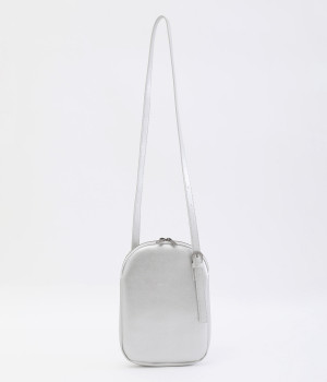 ラウンドショルダーバッグ(シルバー-ONESIZE)