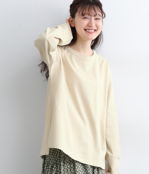 USコットンオーバーサイズロングTシャツ(キナリ-ONESIZE)