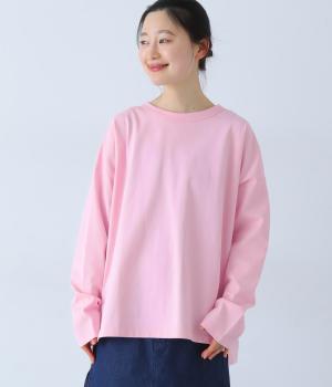 USコットンオーバーサイズロングTシャツ(ピンク-F)