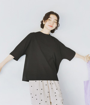 Cloche　USコットン5分袖Tシャツ(ブラック-ONESIZE)