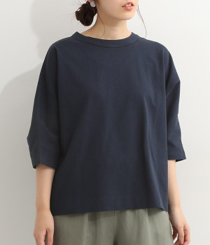 Cloche　USコットン5分袖Tシャツ(ネイビー-ONESIZE)