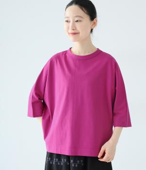 Cloche　USコットン5分袖Tシャツ(ダークピンク-F)