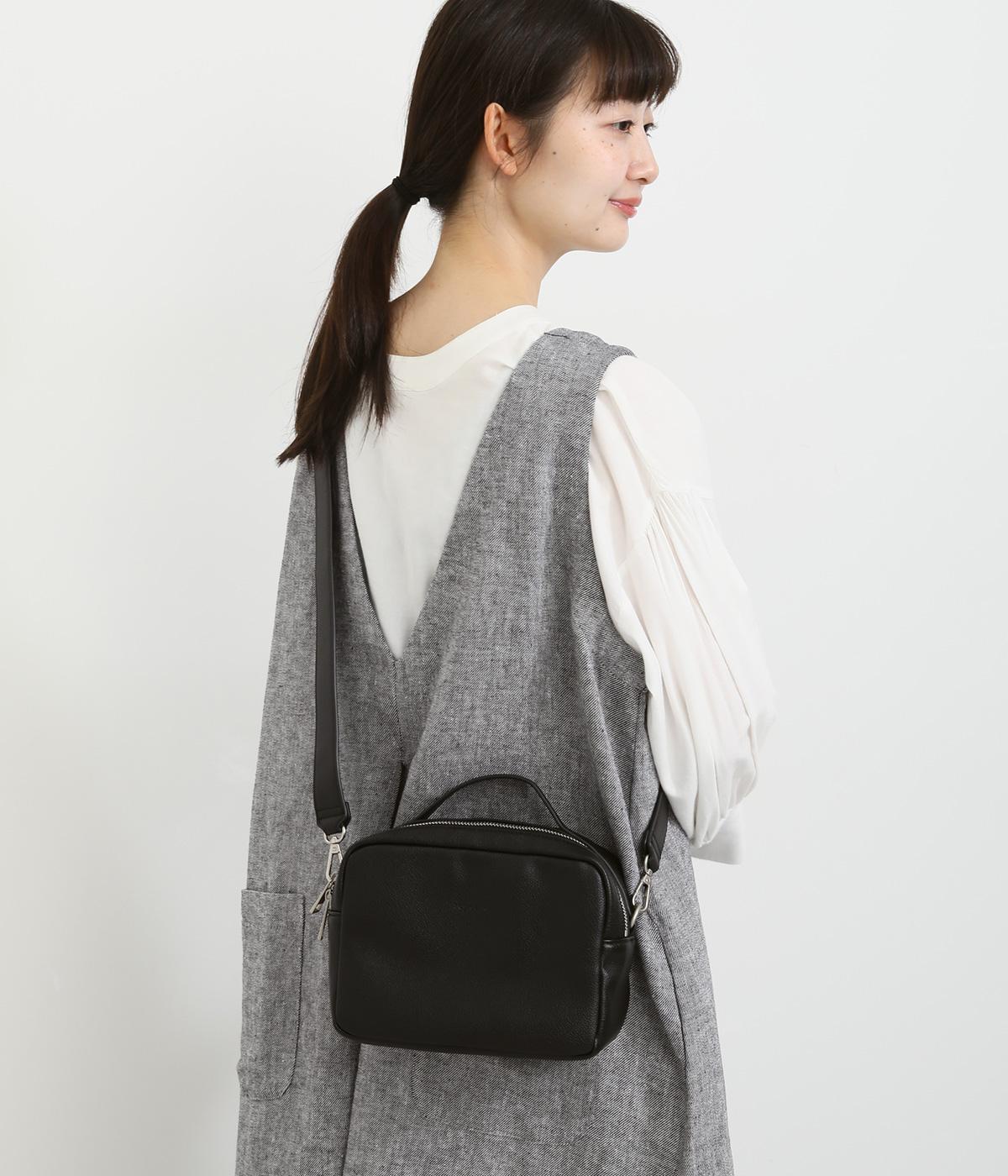 合皮カメラバッグ(ブラック-F)