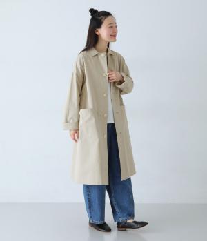 コットンツイルバックロゴラボコート(ベージュ-F)