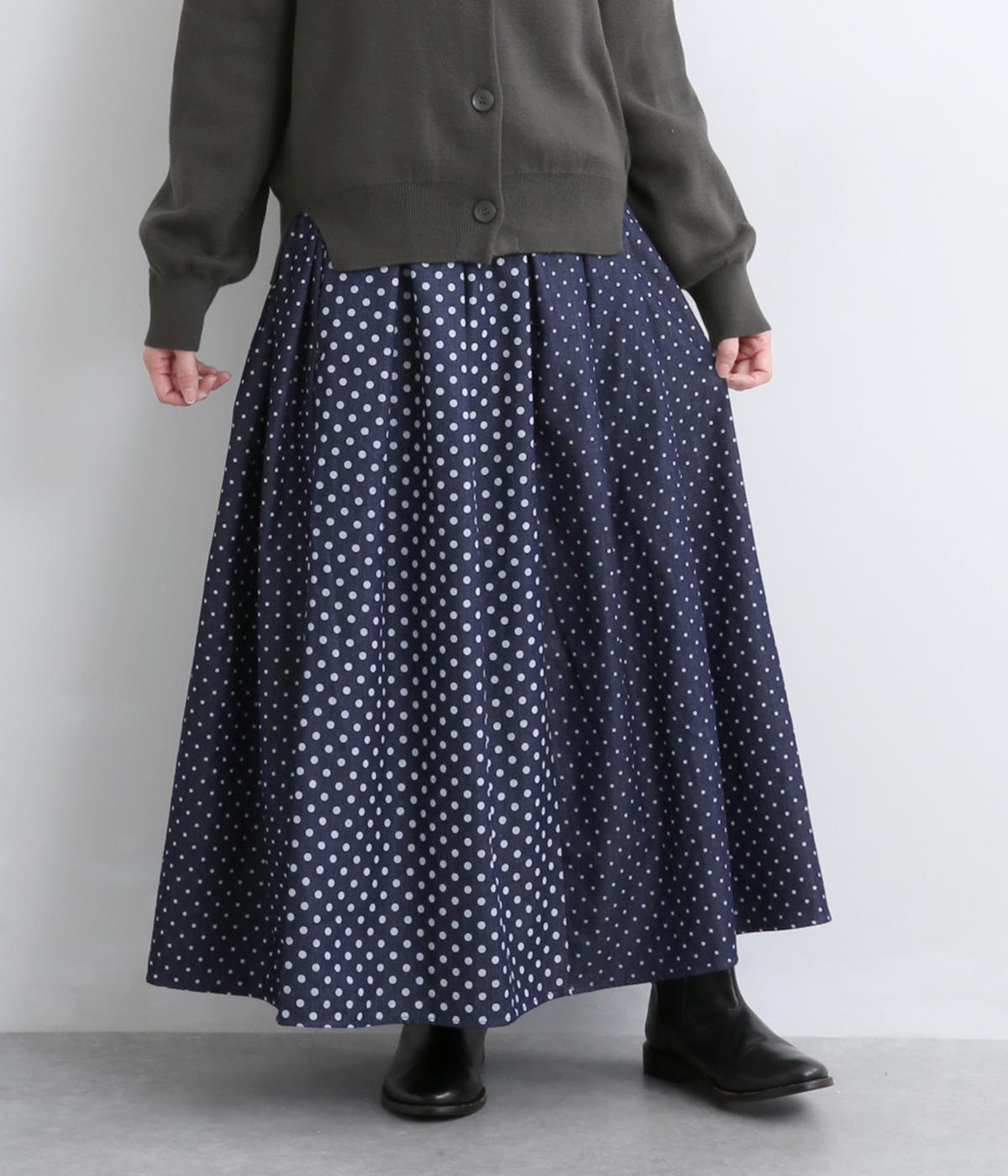 miscデニムドットプリントスカート(ドット-F)