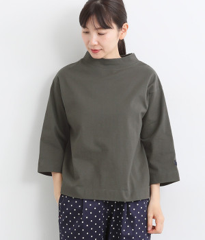 USコットン ボトルネック7分袖