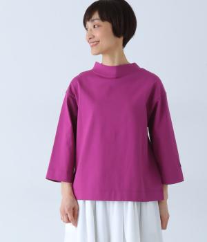 USコットン ボトルネック7分袖(ダークピンク-F)