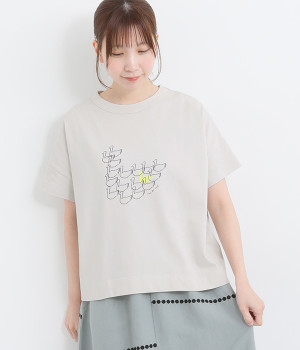 Ciel USコットンスワンプリントTシャツ(ライトグレー-ONESIZE)