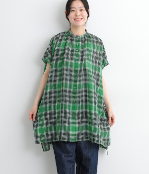 ラミータータンチェックチュニック(グリーン-ONESIZE)