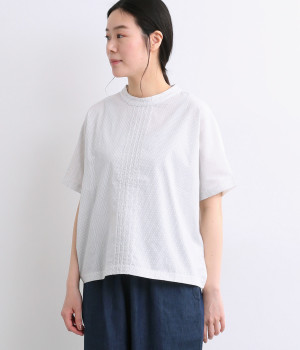 Cloche USコットンフロントピンドットトップス(オフホワイト-ONESIZE)