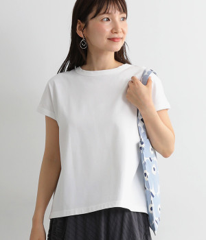 UVカット&クール バックラインフレンチスリーブTシャツ(オフホワイト-ONESIZE)