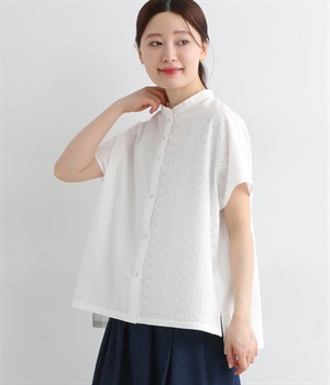 miscスタンドカラーシャツ(オフホワイト-ONESIZE)