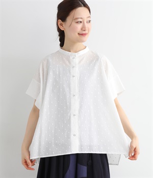 Cielタックショルダースタンドカラーシャツ(オフホワイト-ONESIZE)