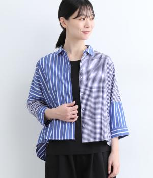 Ciel misc　6分袖シャツ(ストライプ-ONESIZE)