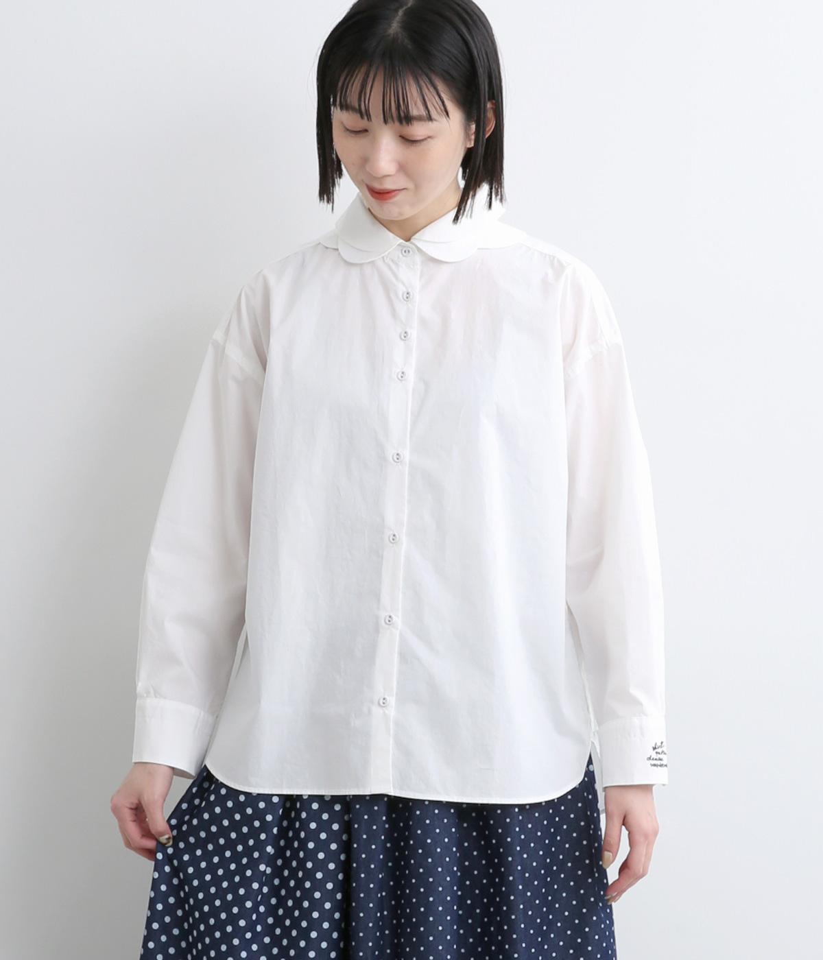 タイプライターペタルカラーシャツ(オフホワイト-F)