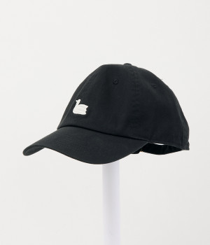 スワン刺繍キャップ(ブラック-ONESIZE)