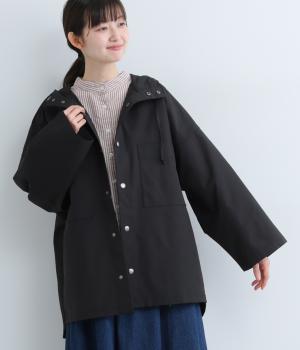 パッカブルフードシャツジャケット(ブラック-F)