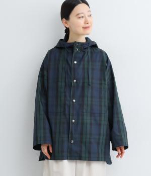 パッカブルフードシャツジャケット(チェック-F)