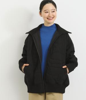 スワンキルティング　リバーシブルリブブルゾン(ブラック-F)