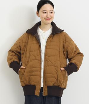 スワンキルティング　リバーシブルリブブルゾン(キャメル-F)