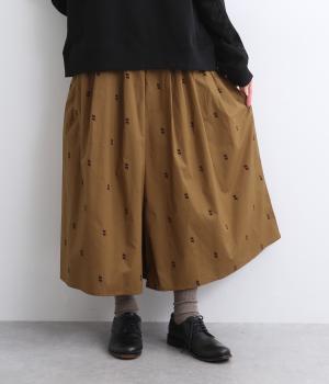 フロッキースワンブロードタックキュロット(キャメル-F)