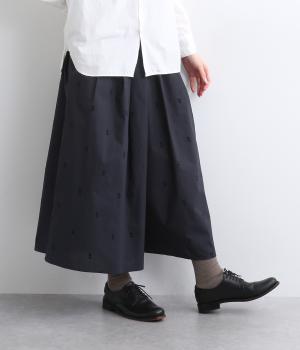 フロッキースワンブロードタックキュロット(ネイビー-F)