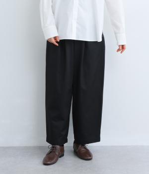 Pomme　バーバリーボリュームタックパンツ(ブラック-F)