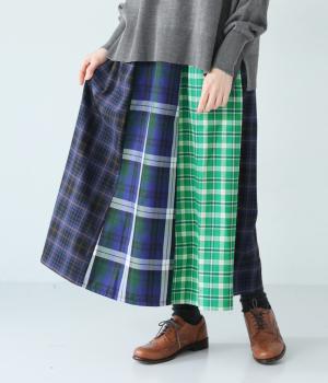 Cornet miscチェックスカート(ダークブルーmisc-F)