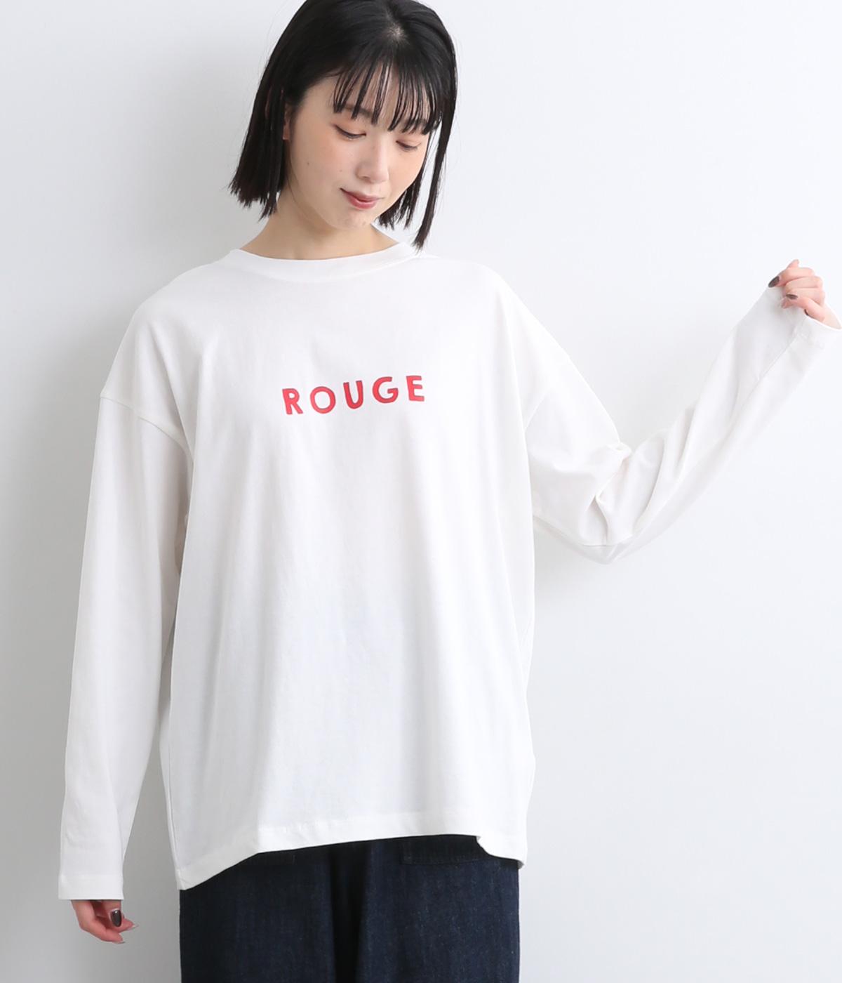 USコットンアソートロゴロンT(オフホワイト×レッド-F)